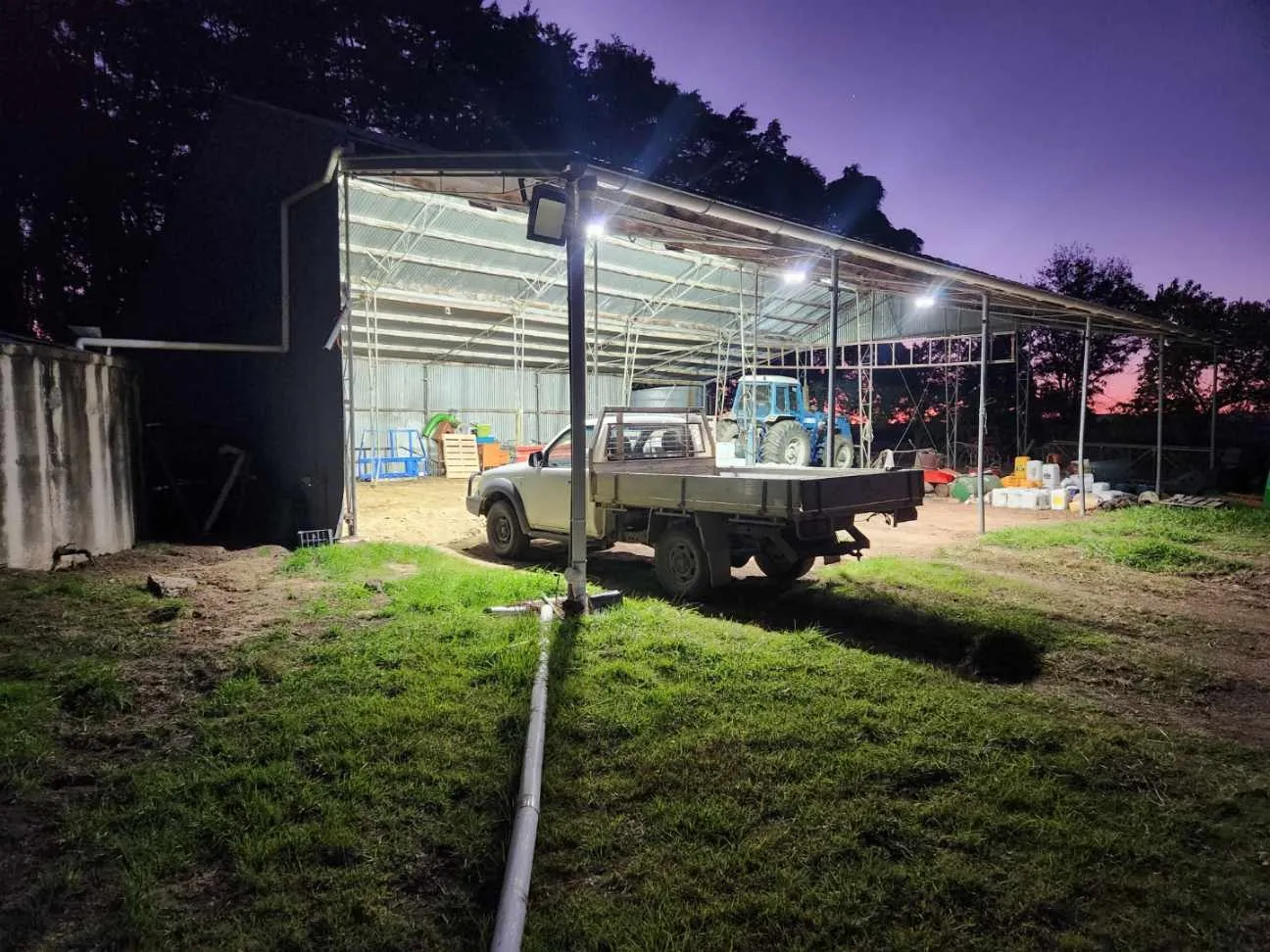 Floodlit site at night on an after-hours job