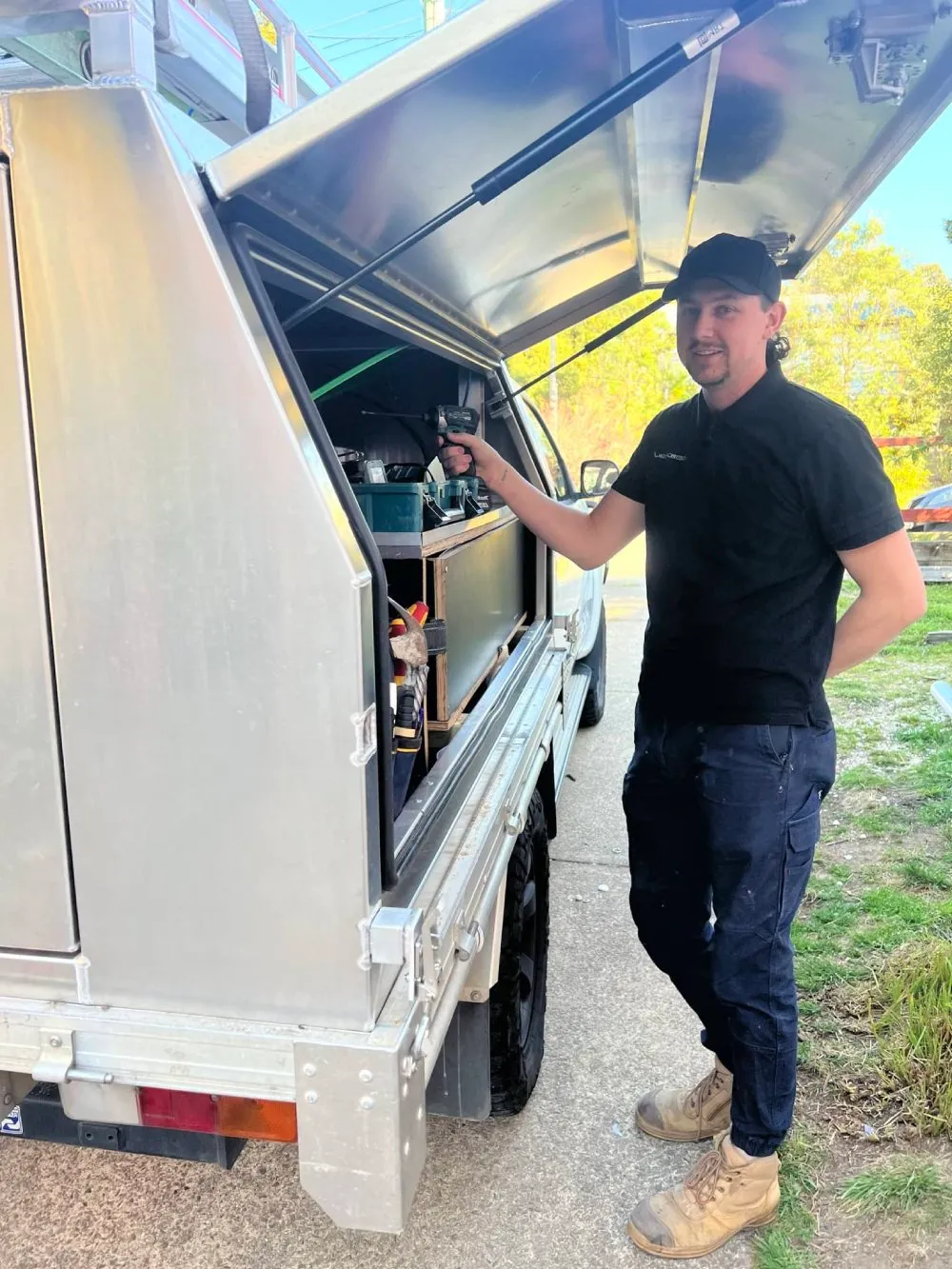 JT Electrical NSW team member at the work ute